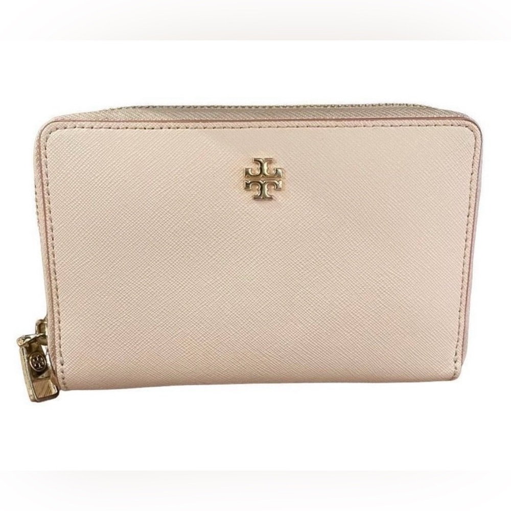 Tory Burch zip around wallet, blush, pink